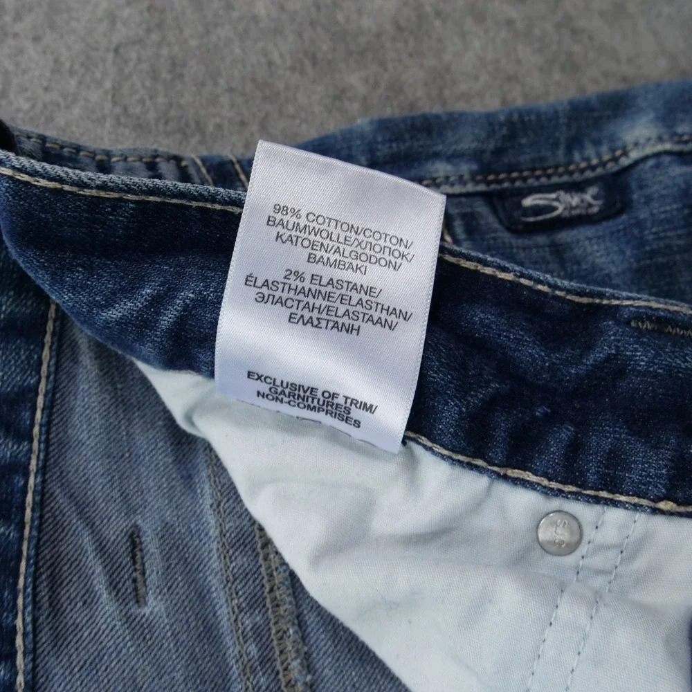 Silver Jeans Mens 32 Blue Eddie Straight Leg Mid Rise Zip Fly Denim